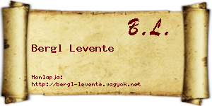 Bergl Levente névjegykártya