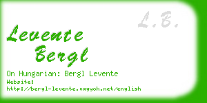 levente bergl business card